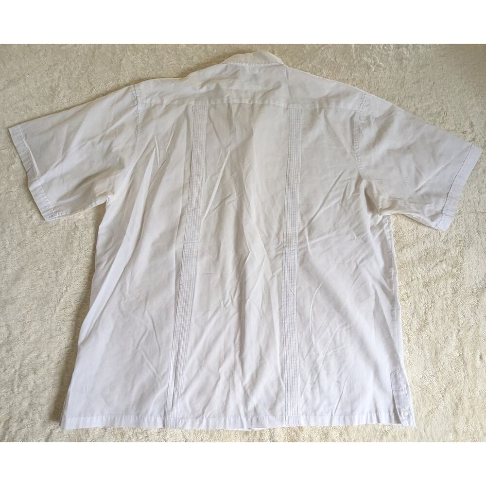 PLATOON Guayabera‎ Pleated Button Down Short Sleeve Shirt XL - Picture 6 of 10